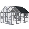 PawHut Large Catio Outdoor Cat Enclosure, Wooden Cat House for Multiple Kittens, with Waterproof Cover, Condos, Platforms, Bridge, Doors - 4 of 4