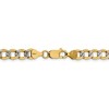 Black Bow Jewelry 6.75mm 14k Yellow Gold & Rhodium Hollow Pave Curb Chain Necklace - 4 of 4