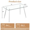 Tangkula Modern Glass Dining Table Rectangular Dining Room Table W/Metal Legs For Kitchen - 3 of 4