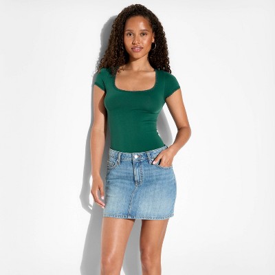 Women's Seamless Cap Sleeve Square Neck T-Shirt - Wild Fable™