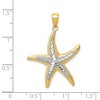 Black Bow Jewelry 14k Yellow Gold and White Rhodium 25mm Two Tone Starfish Pendant - 4 of 4