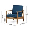 GDFStudio Daniel Patio Acacia Wood Club Chairs with Cushions(Set of 2) - 3 of 4