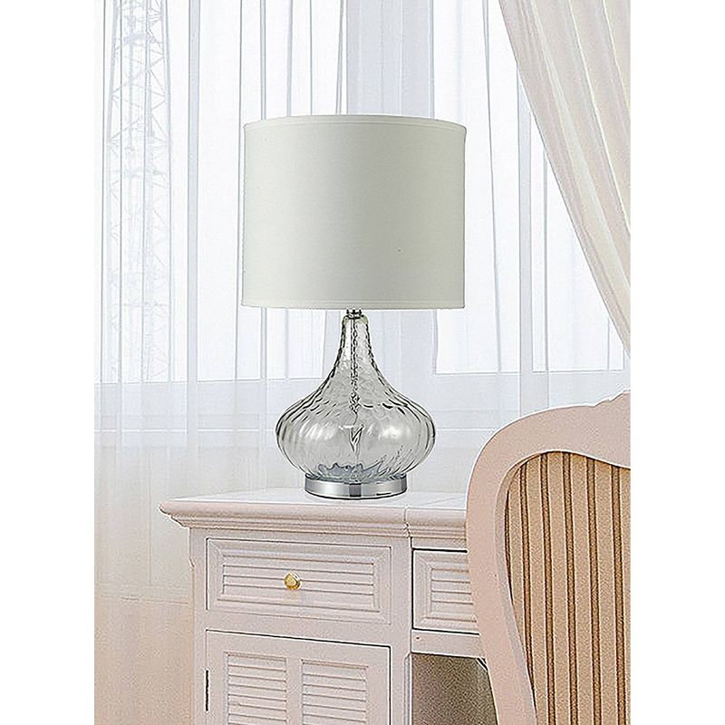 24.5&#34; Traditional Fluted Glass Table Lamp with Rotary Switch (Includes CFL Light Bulb) Clear - Ore International, 3 of 4