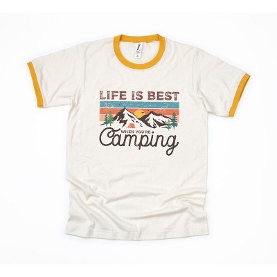 Simply Sage Market Women's Life Is Best When You're Camping Short Sleeve Ringer Tee