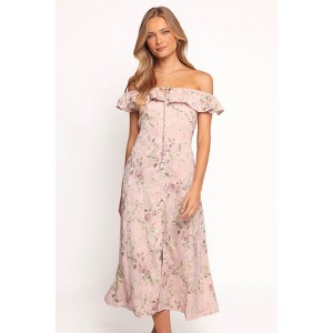 Petal and Pup Lauryn Off The Shoulder Midi Dress - Blush Rose - 1 of 4
