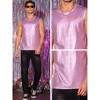 Lars Amadeus Men's Nightclub Party Club Metallic Shining Sleeveless Tank Top - 4 of 4