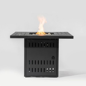 DOMETOUR 34 inche Steel fire pit table Gas Fire Pit for Outdoor Outside Patio Deck and Garden Black - 1 of 4