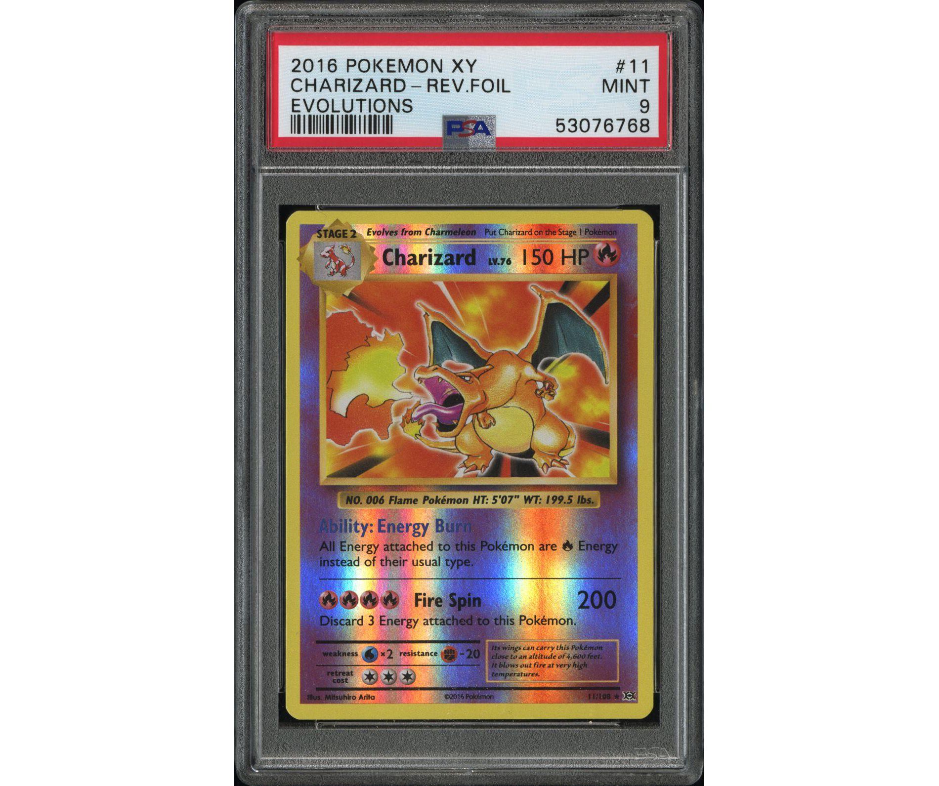 2016 Pokemon XY Evolutions Reverse Holo Charizard #11 PSA MINT 9 (Graded Card)