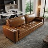 80.31" Luxury Oil-Waxed Leather Sofa, High-End Vintage Sofa, Sturdy Frame, Comfortable Seating - 3 of 4