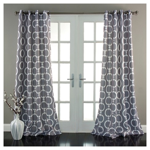 52 X84 Set Of 2 Chainlink Room Darkening Window Curtain Panel