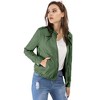 INSPIRE CHIC Women's Stand Collar Zip Up Biker Lightweight Moto Jacket - 3 of 4