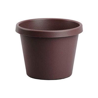 The HC Companies LIA14000E21 14 Inch Indoor/Outdoor Classic Plastic Flower Pot Container Garden Planter with Molded Rim and Drainage Holes, Chocolate