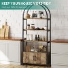COUCHETA 71.5'' Tall 4-Tier Arched Bookshelf with Doors, Industrial Style,  Industrial with Studry Metal Frame and Open Shelves - 4 of 4