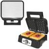 Heynemo 2 Slices Waffle Maker: Electric Waffle Iron with Adjustable Temperature Control, Nonstick Waffle Machine with Indicator Light, Silver - 2 of 4