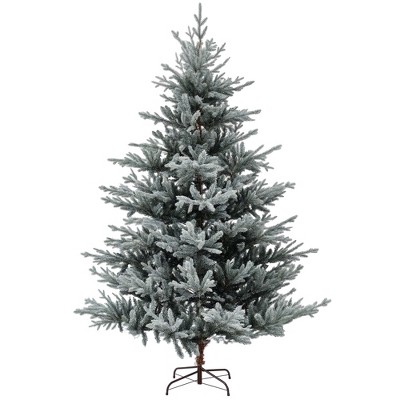 HOMCOM 7.5 Ft Artificial Nordic Pine Christmas Tree with Snow, Hinge Design, Easy Assembly, Xmas Tree for Home Office Holiday
