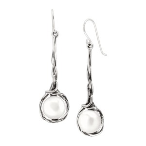 Silpada 'Intertwining Vines' 10.5-11 mm Freshwater Pearl Twisted Drop Earrings in Sterling Silver - 1 of 4