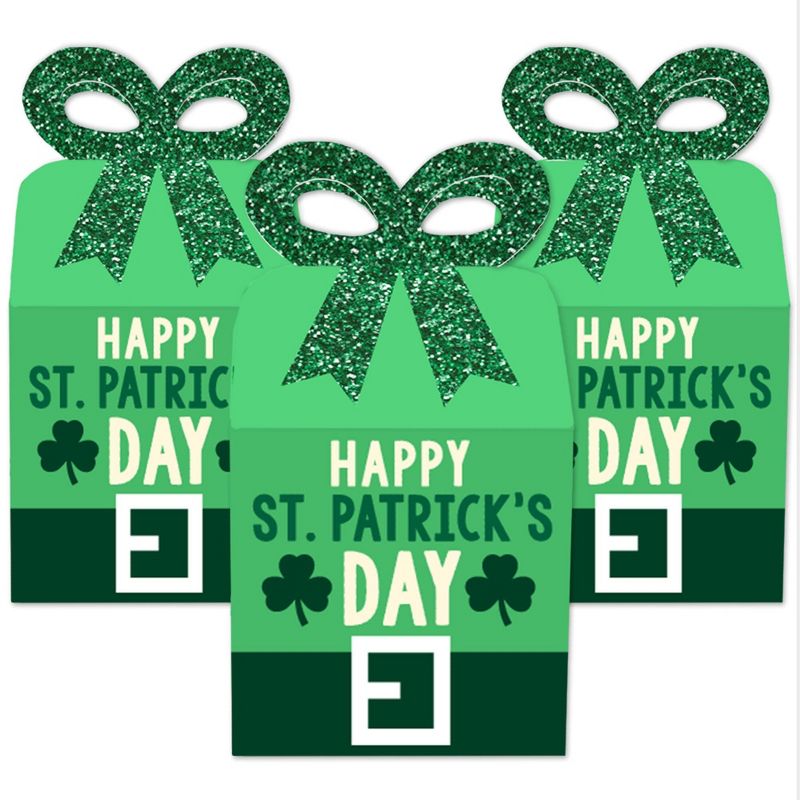 Big Dot of Happiness St. Patrick's Day - Square Favor Gift Boxes - Saint Paddy's Day Party Bow Boxes - Set of 12, 2 of 9