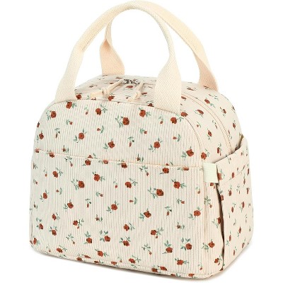 Lunch Bag for Women Men Cute Corduroy Lunch Tote Bags Reusable Insulated Lunch Box Large Capacity Reusable Insulated Cooler for Work Picnic or School