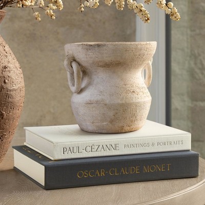 Aoibox Set of 2 Linen Faux Decorative Books Storage Boxes for Coffee Table and Bookshelf Home Room Decor Gray Beige