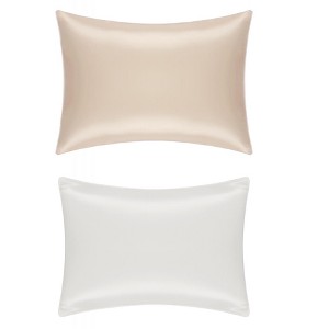 Unique Bargains Silk Soft and Smooth Envelope Closure Pillowcase Queen 20"x30" 2 Pcs - 1 of 4