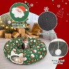 Cat Tunnel Christmas Tree Skirt - to Keep Cats Away from Xmas Tree, Washable Mat with Balls, Green Holiday Pet Toy - 3 of 4