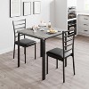 5-Piece Kitchen Table Chairs Set for Small Space Dining, Space Saving Square Table & 4 Chairs Compact Dinette Set for Kitchen & Dining Room - 2 of 4