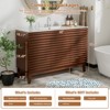 ROOMTEC 24 in. Bathroom Vanity with Ceramic Sink, Mid-Century Cabinet with 2 Soft-Close Doors, Freestanding, Wood Grain Laminate, Walnut - 2 of 4