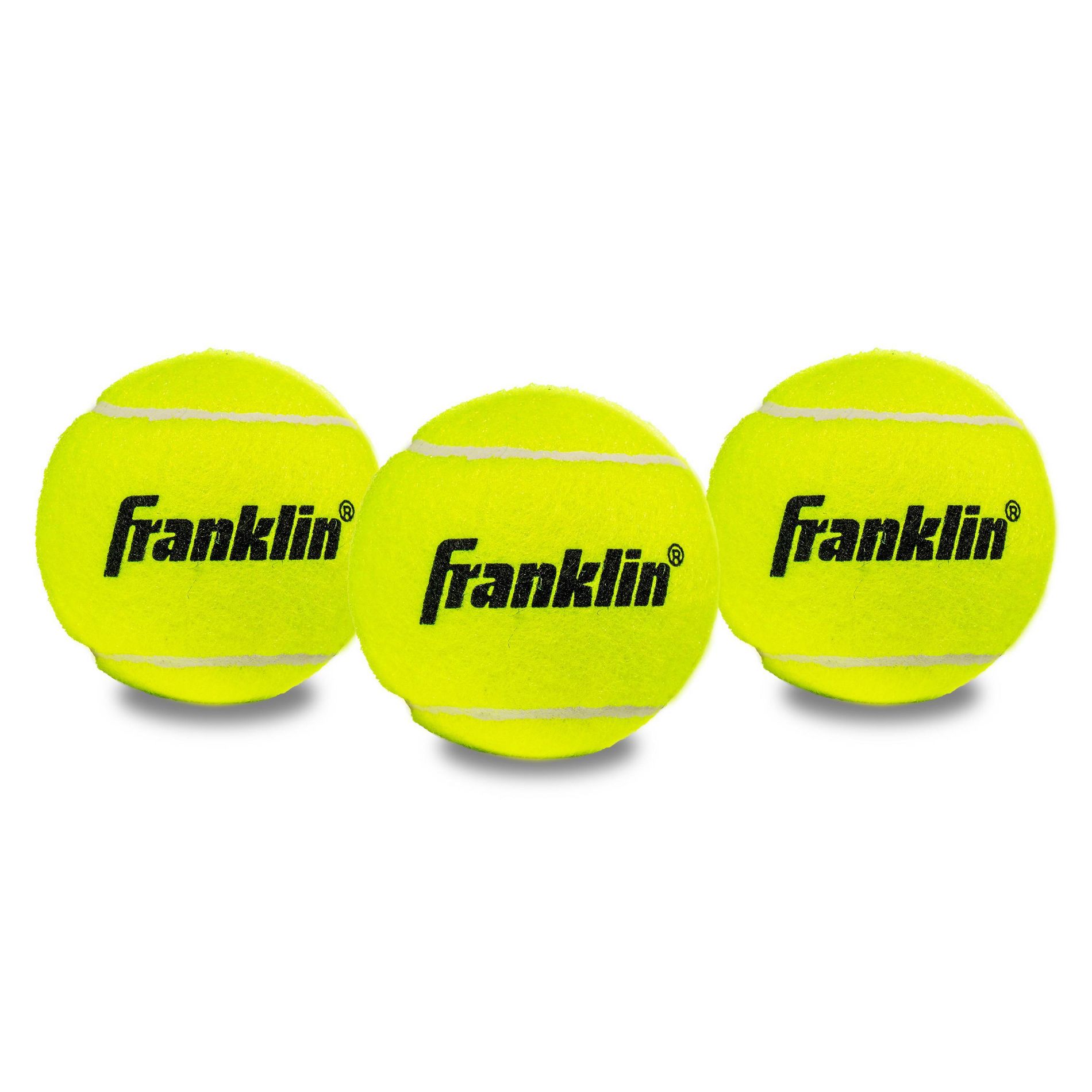 Franklin Sports Practice Tennis Balls Can - 3pk: Rubber Fill, All Ages Use