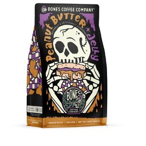 Bones Coffee Company Peanut Butter & Jelly Ground Coffee Beans Peanut Butter & Jelly Flavor 12 oz Medium Roast (Ground) - 1 of 2