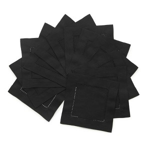 Solino Home Cotton and Linen Hemstitch Cocktail Napkins - 1 of 4