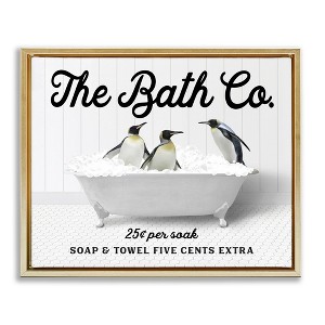 Stupell Industries Bubble Bathtub Penguins, 21" x 17" - 1 of 4