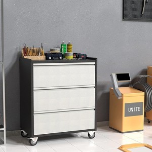 Mobile Tool Storage Cabinet with 3 Drawers, Heavy Duty Rolling Tool Cart for Garage and Workshop - 1 of 4