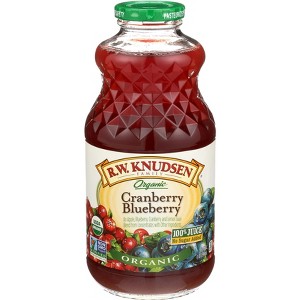 R.W. Knudsen Family Organic Cranberry Blueberry Juice - Case of 6 - 32 fl oz - 1 of 2