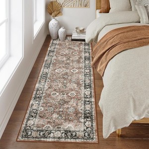 Vintage Floral Rug Washable Rug Non Slip for Living Rooms - 1 of 4