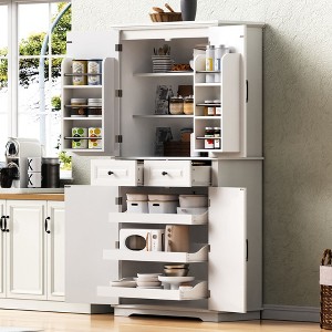 Whisen 71" Tall Kitchen Pantry Cabinet with 3 Pull Out Cabinet Organizers - 1 of 4