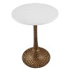 Royal Hampton Accent Side Table with 14.5 Inch Round White Marble Top and Hammered Pedestal Base - 4 of 4