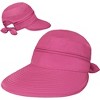 SUN CUBE Women Sun Hat for Outdoor UV Protection, Wide Brim Sun Hat Ponytail, Convertible Zip-Off Beach Hat Visor - 2 of 4