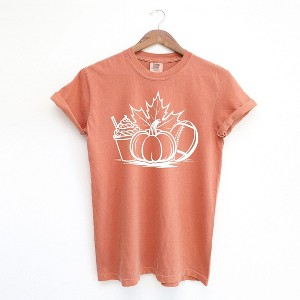Simply Sage Market Women's Fall Collage Short Sleeve Garment Dyed Tee - 1 of 2
