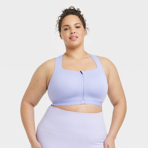 Women's Sculpt High Support Zip-Front Sports Bra - All In Motion™ Lilac  Purple 42DD