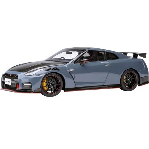 2022 Nissan GT-R (R35) Nismo Special Edition RHD Nismo Stealth Gray with Carbon Hood and Top 1/18 Model Car by Autoart - 1 of 4