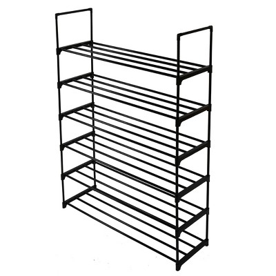 FURNIinspire Shoe Racks 6 Tiers Shoe Rack Tower Multifunctional Shelf Storage Shelf Organizer for Entryway Hallway, Black, 12.2"*50"*36.4"