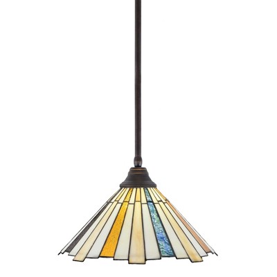 Toltec Lighting Any 1 - Light Pendant in  Dark Granite with 16" Sequoia Art Glass Shade