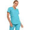 MediChic Women's V-Neck Scrub Set Straight Leg Six Pocket Cargo Scrub Pants with 4-Way Stretch Scrubs Sets - 4 of 4