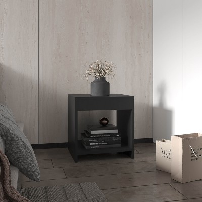 Vynxaria 16.5" Tall Minimalistic Nightstand with Open Shelf ¨C Affordable & Compact Design for Small Spaces