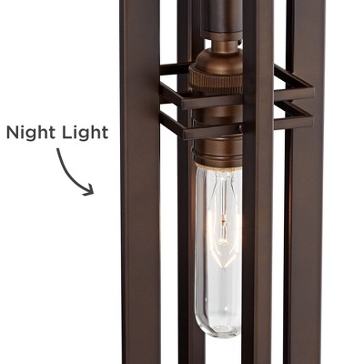 Elias 28" Bronze Industrial Table Lamp with Oatmeal Shade