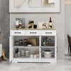 Sideboard Buffet Cabinet, Wooden Storage Cabinet with 3 Drawers, Modern Coffee Bar Cabinet, Freestanding Floor Cabinet for Kitchen Living Room - 2 of 4