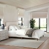 Martha Stewart Queen Britta Upholstered Platform Bed Beige/Walnut - 2 of 4