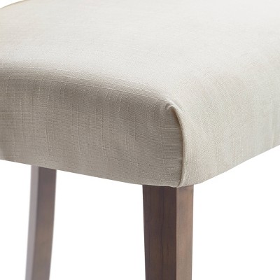 Elmhurst Cream Tufted Upholstered Dining Chairs with Wooden Legs, Set of 2