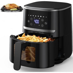 5 Quart Air Fryer 5 Quart, Digital Display, 8 Cooking Presets, Oilless Cooker for Quick Meal, UP to 400℉, Nonstick Silicone Liner, Timer - 1 of 4