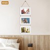 NewHome "5x7 Wall Hanging Collage Frame, Rustic Wood 5-Opening Photo Display, Vintage Style Wall Decor" White - 2 of 3